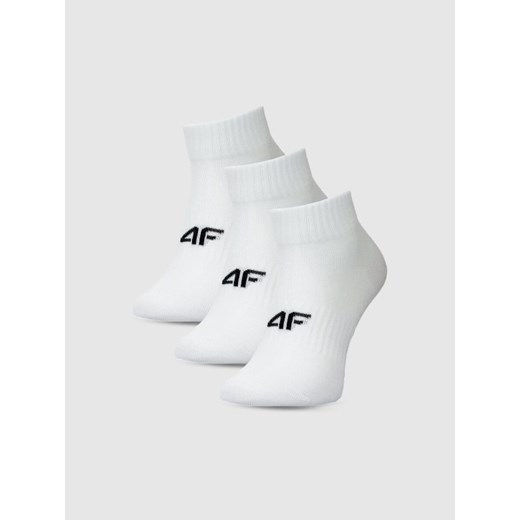 Damskie skarpetki za kostkę (3-pack) 4F 4FWMM00USOCF448 - białe ze sklepu Sportstylestory.com w kategorii Skarpetki damskie - zdjęcie 185694158