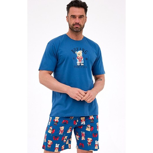 Bawełniana piżama męska 326/296 Boxer, Kolor jeans, Rozmiar S, Cornette ze sklepu Intymna w kategorii Piżamy męskie - zdjęcie 185696458