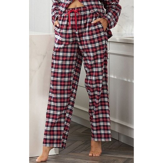 Spodnie piżamowe w kratkę 2477 Roxy, Kolor czerwony-kratka, Rozmiar XL, L&amp;L ze sklepu Intymna w kategorii Piżamy damskie - zdjęcie 185696499