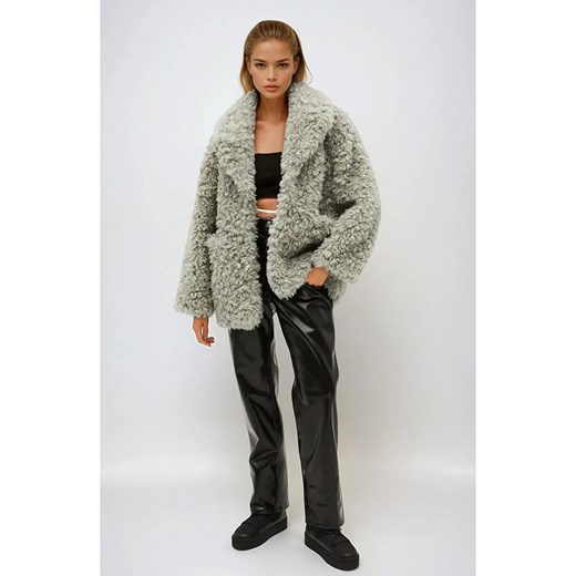 Monki Kurtka pluszowa w kolorze khaki Monki M promocja Limango Polska