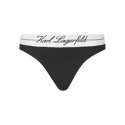 KARL LAGERFELD Stringi A1W47095 Czarny ze sklepu MODIVO w kategorii Majtki damskie - zdjęcie 185698207