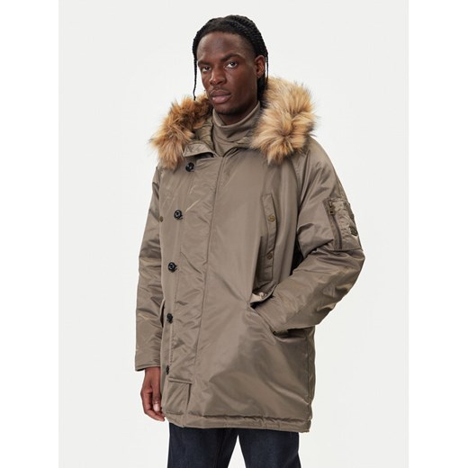 HUGO Parka Makaro2541 50546236 Beżowy Regular Fit ze sklepu MODIVO w kategorii Parki męskie - zdjęcie 185698255