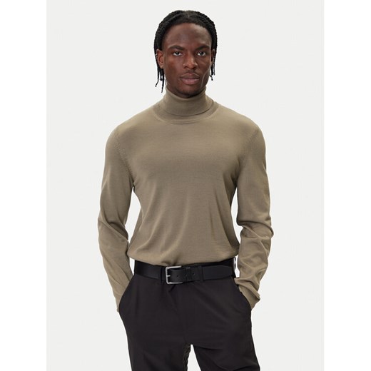 BOSS Golf Musso-P 50468262 Brązowy Slim Fit ze sklepu MODIVO w kategorii Swetry męskie - zdjęcie 185698278