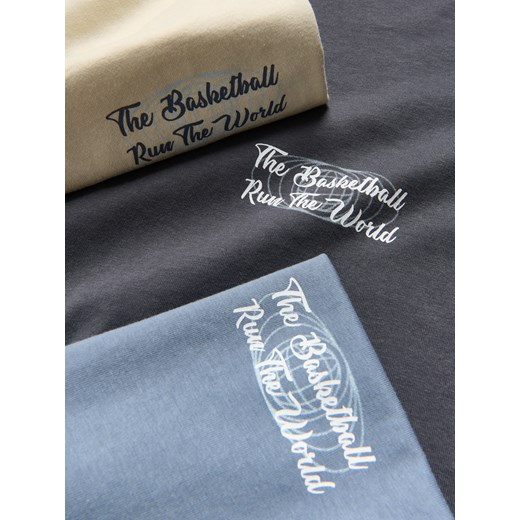 Reserved - Bawełniany longsleeve z nadrukiem - złamana biel Reserved 158 (12 lat) Reserved