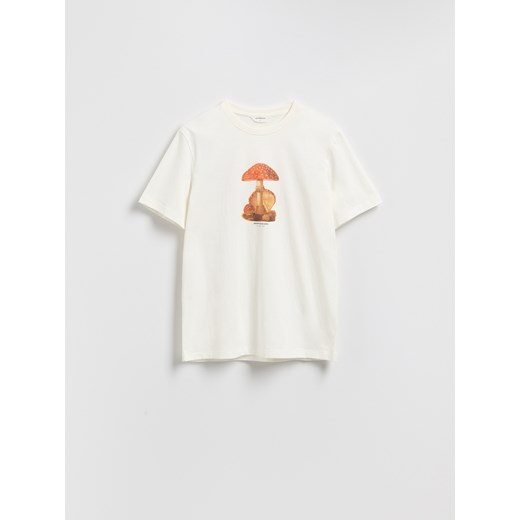 Reserved - T-shirt regular z nadrukiem - złamana biel ze sklepu Reserved w kategorii T-shirty męskie - zdjęcie 185699477