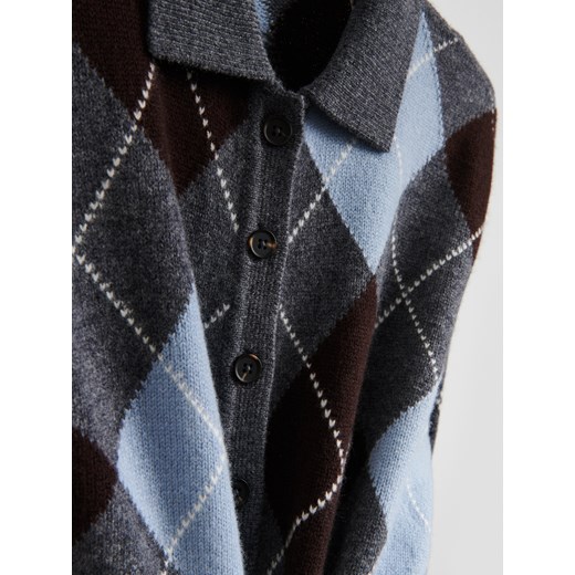 Reserved - Wełniany sweter z kołnierzykiem - wielobarwny Reserved L Reserved