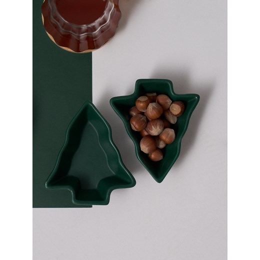 Sinsay - Taca do serwowania z trzema miseczkami w kształcie choinek - zielony Sinsay One Size Sinsay