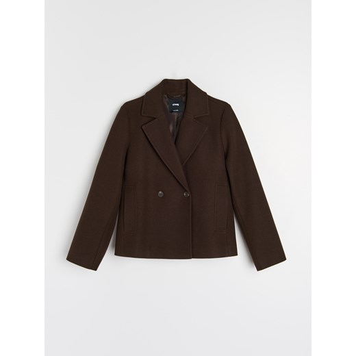 Sinsay - Krótki płaszcz z kieszeniami - brązowy Sinsay L Sinsay