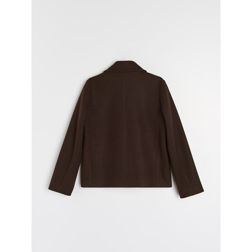 Sinsay - Krótki płaszcz z kieszeniami - brązowy Sinsay XS Sinsay