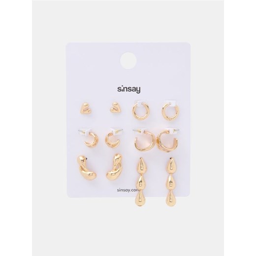 Sinsay - Kolczyki 6 pack - złoty ze sklepu Sinsay w kategorii Kolczyki - zdjęcie 185702206
