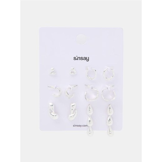 Sinsay - Kolczyki 6 pack - srebrny ze sklepu Sinsay w kategorii Kolczyki - zdjęcie 185702207