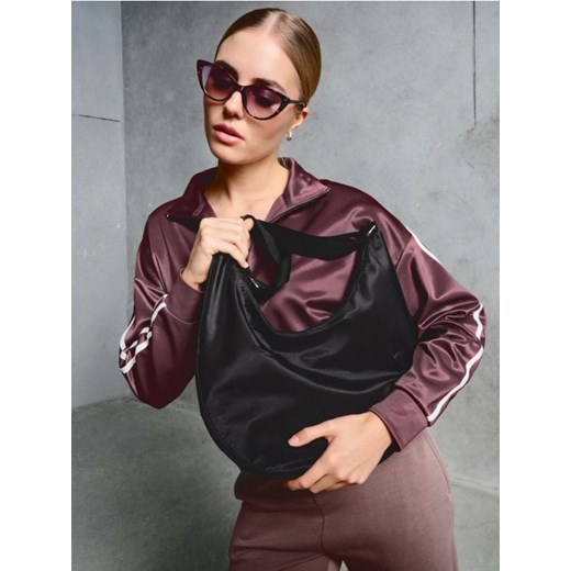 Sinsay - Nylonowa torebka hobo - czarny - id: 546EK-99X - marki Sinsay - 185702237 Sinsay - Nylonowa torebka hobo - czarny ze sklepu Sinsay w kategorii Torebki damskie - zdjęcie 185702237