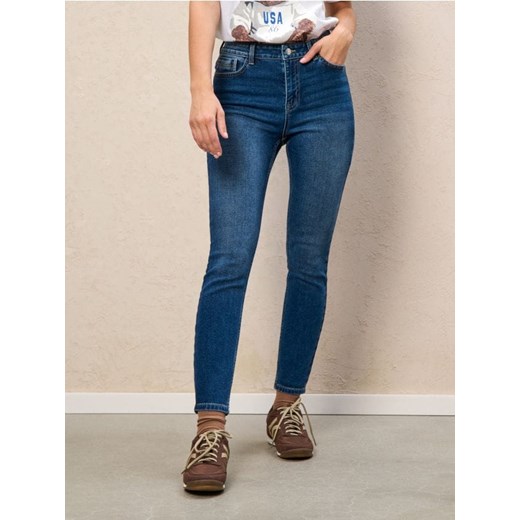 Sinsay - Spodnie jeansowe skinny - granatowy ze sklepu Sinsay w kategorii Jeansy damskie - zdjęcie 185702419