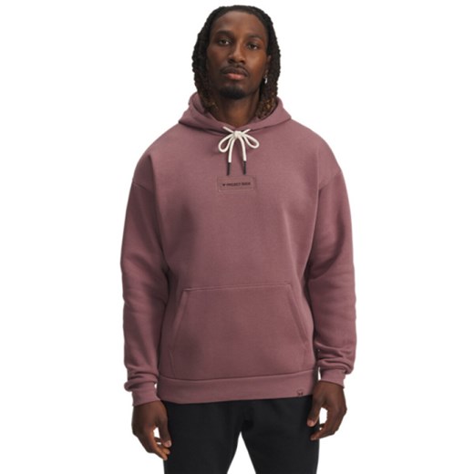 Męska bluza nierozpinana z kapturem Under Armour Project Rock Icon Hdy - różowa ze sklepu Sportstylestory.com w kategorii Bluzy męskie - zdjęcie 185704239