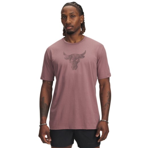 Męska koszulka treningowa Under Armour Project Rock Brahma Bull - różowa ze sklepu Sportstylestory.com w kategorii T-shirty męskie - zdjęcie 185704266