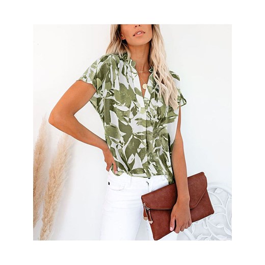LA Angels Bluzka w kolorze biało-oliwkowym ze sklepu Limango Polska w kategorii Koszule damskie - zdjęcie 185704988