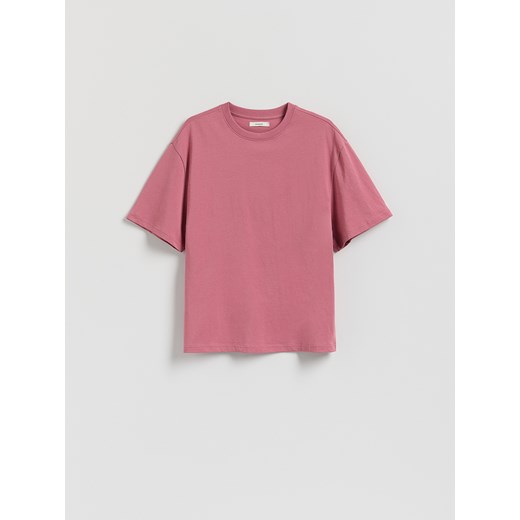 Reserved - Bawełniany t-shirt oversize - jasnofioletowy ze sklepu Reserved w kategorii Bluzki damskie - zdjęcie 185705896