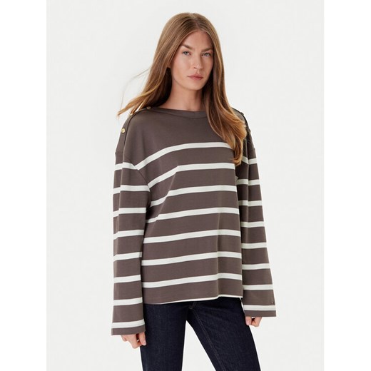 Tommy Hilfiger Bluzka Gold Button WW0WW45760 Brązowy Relaxed Fit ze sklepu MODIVO w kategorii Bluzki damskie - zdjęcie 185706838