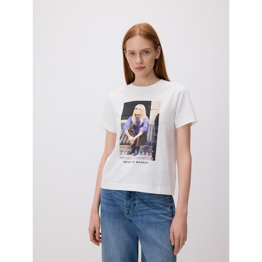 Reserved - T-shirt Brigitte Bardot - biały ze sklepu Reserved w kategorii Bluzki damskie - zdjęcie 185707746