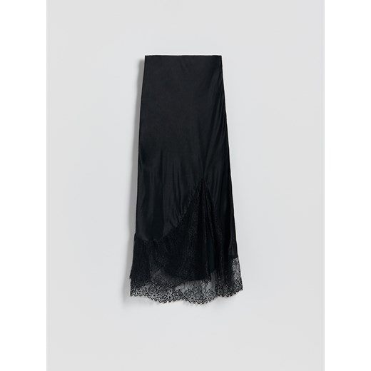 Reserved - Spódnica maxi z koronkowymi wstawkami - czarny ze sklepu Reserved w kategorii Spódnice - zdjęcie 185707857