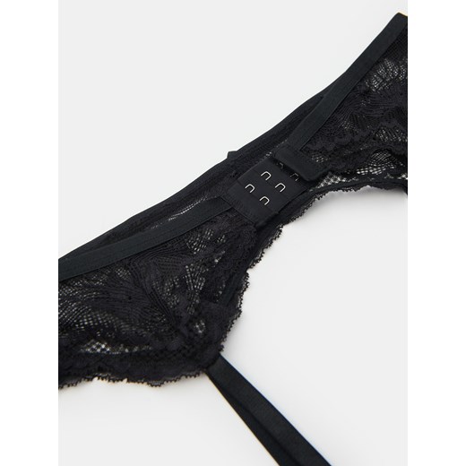 Sinsay - Koronkowy pas do pończoch - czarny Sinsay S/M Sinsay