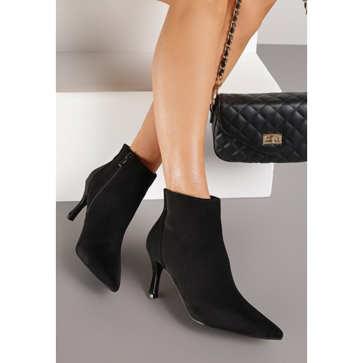 Czarne Klasyczne Botki na Szpilce Latenna 39 born2be.pl