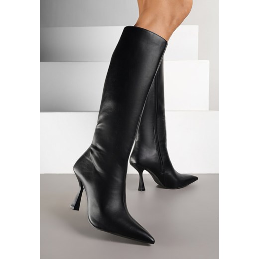 Czarne Kozaki na Szpilce z Noskiem w Szpic Deinome 40 born2be.pl