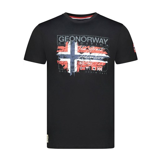 Geographical Norway Koszulka &quot;Jrusty&quot; w kolorze czarnym ze sklepu Limango Polska w kategorii T-shirty męskie - zdjęcie 185712405