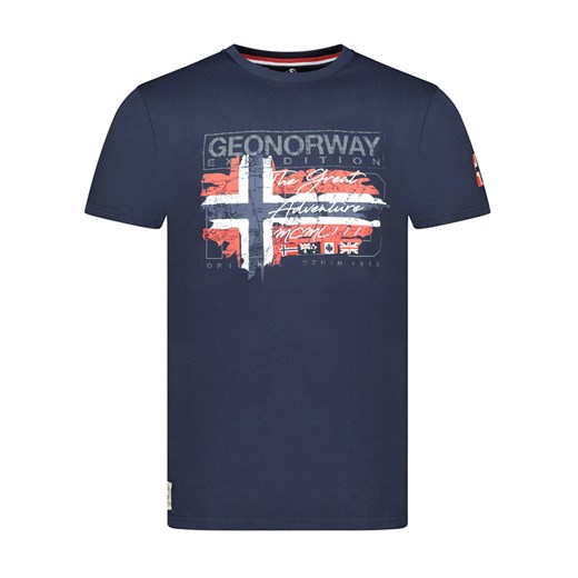 Geographical Norway Koszulka &quot;Jrusty&quot; w kolorze granatowym ze sklepu Limango Polska w kategorii T-shirty męskie - zdjęcie 185713578