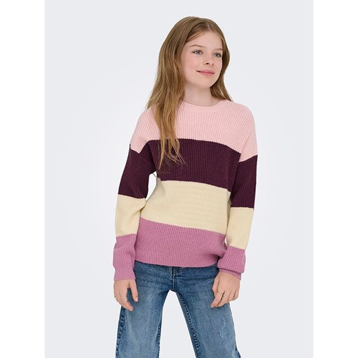 KIDS ONLY Sweter &quot;Sandy&quot; w kolorze fioletowo-jasnoróżowo-kremowym ze sklepu Limango Polska w kategorii Swetry dziewczęce - zdjęcie 185713616