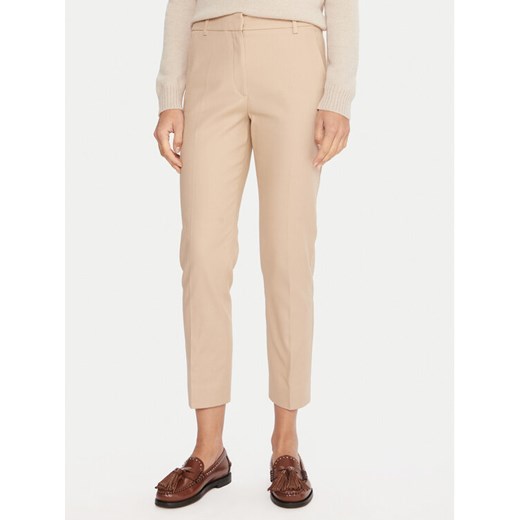 Weekend Max Mara Spodnie materiałowe Vite 2415131031 Beżowy Regular Fit ze sklepu MODIVO w kategorii Spodnie damskie - zdjęcie 185713799