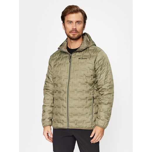 Columbia Kurtka puchowa Delta Ridge™ Down Hooded Jacket Zielony Regular Fit ze sklepu MODIVO w kategorii Kurtki męskie - zdjęcie 185713895