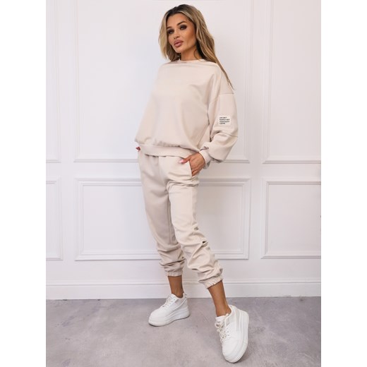 KOMPLET DRESOWY MASEŁKO BLUZA + SPODNIE- BEŻOWY Olika uniwersalny olika.com.pl
