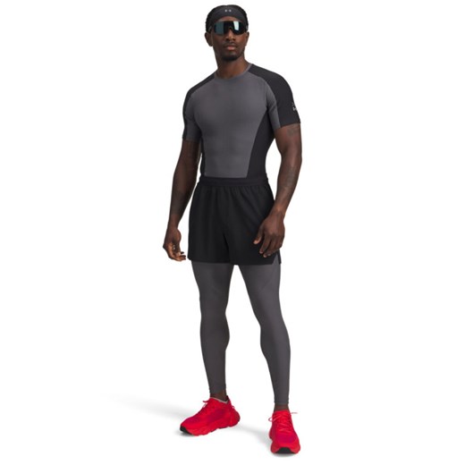 Męskie legginsy treningowe Under Armour UA Halo Bonded Auxetic Leggin - szare ze sklepu Sportstylestory.com w kategorii Bielizna termoaktywna męska - zdjęcie 185716418