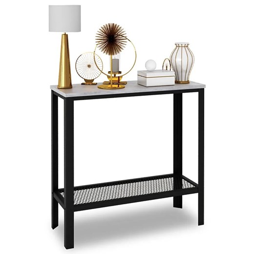 Industrialna konsola czarny + beton F2-E24 ze sklepu Edinos.pl w kategorii Konsole - zdjęcie 185717336