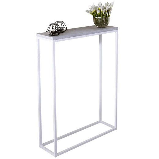 Nowoczesna konsola biały + beton A9-S53 ze sklepu Edinos.pl w kategorii Konsole - zdjęcie 185717558