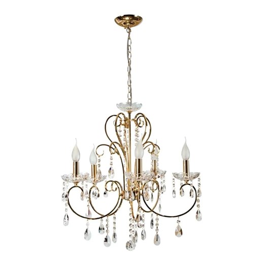 Złota lampa wisząca w stylu glamour - K162-Fonti ze sklepu Edinos.pl w kategorii Lampy wiszące - zdjęcie 185717578