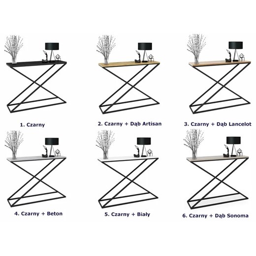 Idustrialna konsola czarny + dąb artisan E9-L06 Elior Edinos.pl wyprzedaż