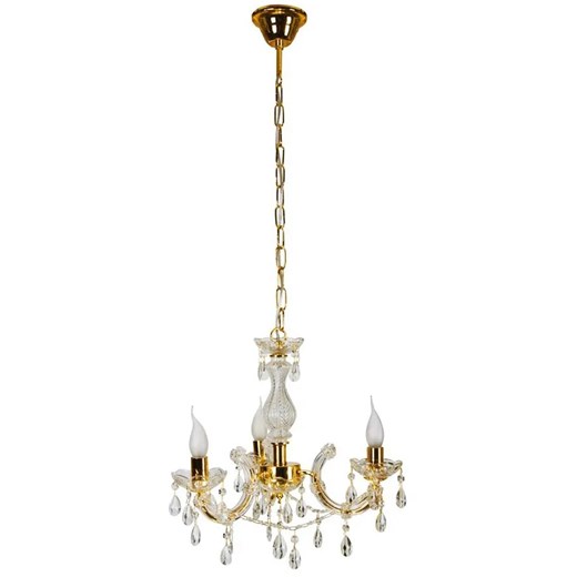 Złoty trzypunktowy żyrandol świecznikowy Z003 E0-C56 ze sklepu Edinos.pl w kategorii Lampy wiszące - zdjęcie 185717789