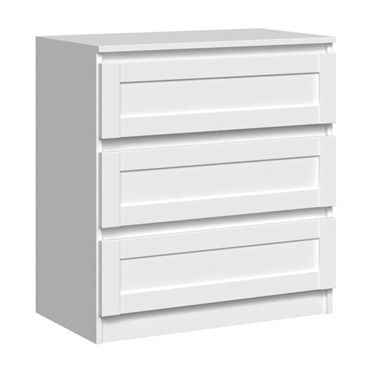 Biała minimalistyczna komoda z szufladami - Pirex 3X ze sklepu Edinos.pl w kategorii Komody - zdjęcie 185717857