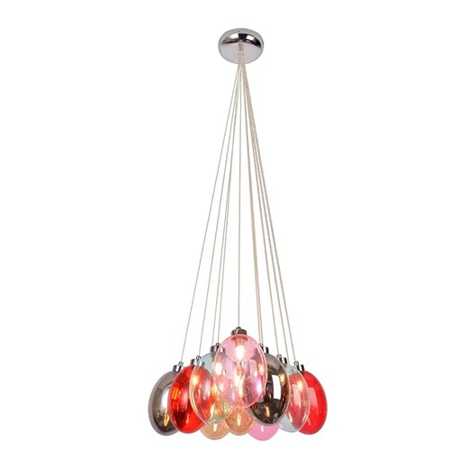 Wielokolorowa lampa wisząca z metalizowanego szkła - T007 - Iser ze sklepu Edinos.pl w kategorii Lampy wiszące - zdjęcie 185718196