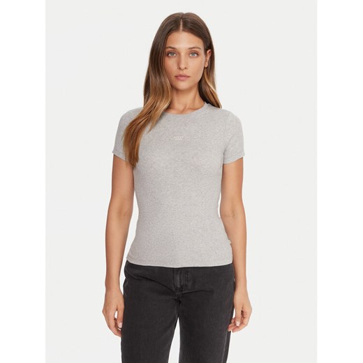 Guess Jeans T-Shirt W5BP45 KA0H1 Szary Slim Fit ze sklepu MODIVO w kategorii Bluzki damskie - zdjęcie 185719847