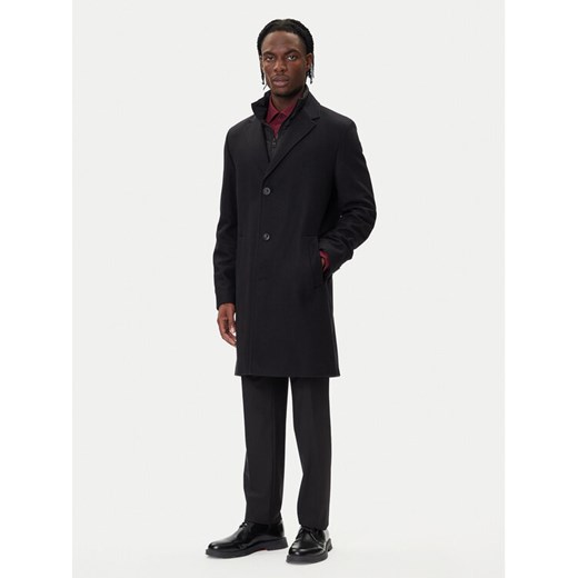 HUGO Płaszcz wełniany Milogan2541 50546546 Czarny Regular Fit 56 MODIVO