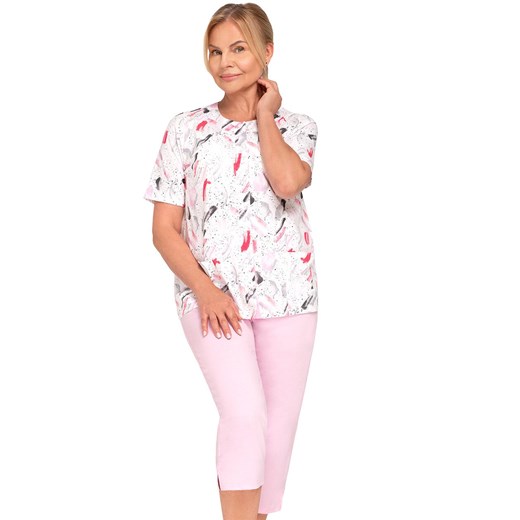 Rozpinana piżama damska Maria I 200 31, Kolor różowy-wzór, Rozmiar 2XL, MARTEL ze sklepu Primodo w kategorii Piżamy damskie - zdjęcie 185721215