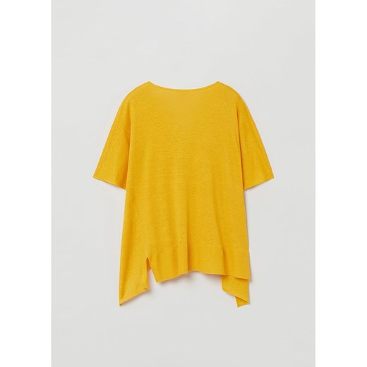 STEFANEL Lniana koszulka w kolorze żółtym Stefanel M Limango Polska okazyjna cena