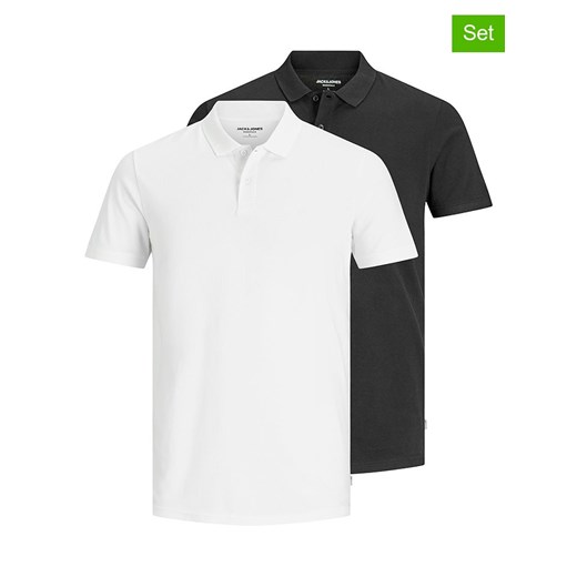 Jack &amp; Jones Koszulki polo (2 szt.) &quot;Jjebasic&quot; w kolorze biało-czarnym ze sklepu Limango Polska w kategorii T-shirty męskie - zdjęcie 185721437
