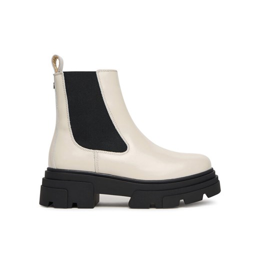 Sztyblety Tommy Hilfiger Shiny FW0FW09042 Beżowy ze sklepu eobuwie.pl w kategorii Botki - zdjęcie 185723019