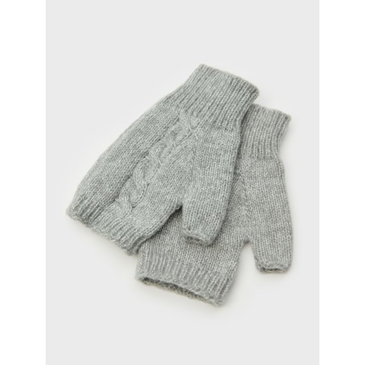 Sinsay - Rękawiczki z dekoracyjnym splotem - szary Sinsay One Size Sinsay