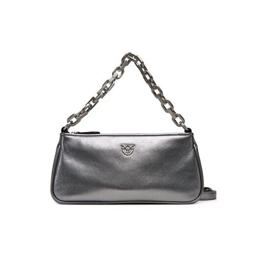 Torebka PINKO Half Moon Baguette Mini AI 25-26 PLTT 105069 A2O9 Srebrny ze sklepu eobuwie.pl w kategorii Listonoszki - zdjęcie 185725535