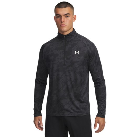 Męska bluza treningowa nierozpinana bez kaptura Under Armour UA Tech 2.0 1/2 Zip - czarna ze sklepu Sportstylestory.com w kategorii Bluzy męskie - zdjęcie 185726366